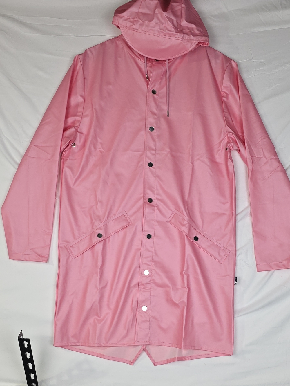 Rains Pink Hooded Womens Raincoat Small